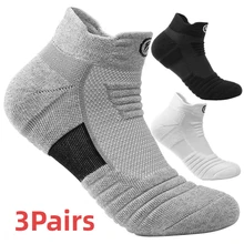 3pairs/Lot Men's Socks Compression Stockings Breathable Basketball Sports Cycling running Towel Socks High Elastic Tube Socks 