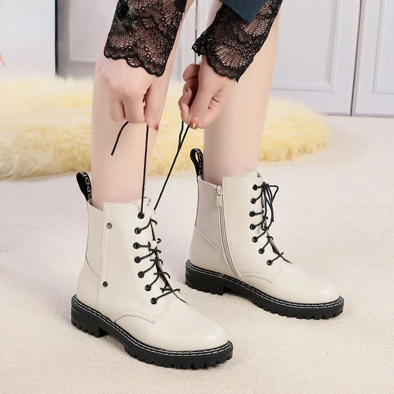 

Women's Winter Boots 2022 New Genuine Leather Shoes Ladies Short Boots Wool Warm Non-slip Mid Heels Women's Ankle Boots