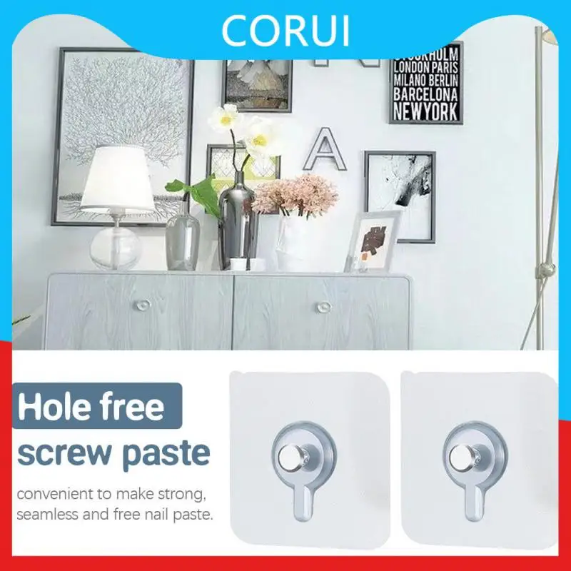

Transparent Wall Hanger Wall Poster Seamless Screw Hook Pvc Picture Wall Hook Kitchen Bathroom Durable Nails Strong Adhesive