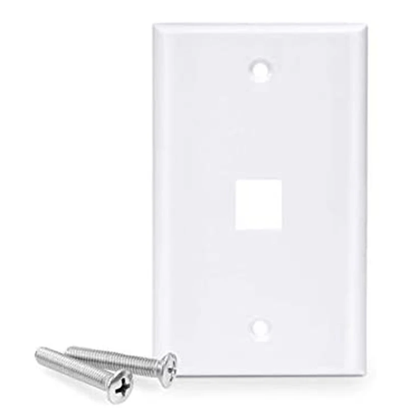 

Gang Keystone Wall Plate - Standard Size (25 Pack, 1 Port), White