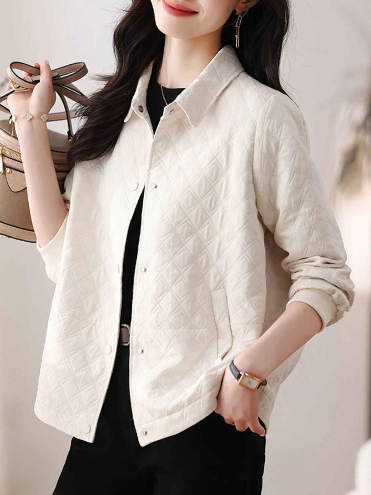 Брендовая изящная верхняя одежда с ромбами для женщин осень 2023 новая мода