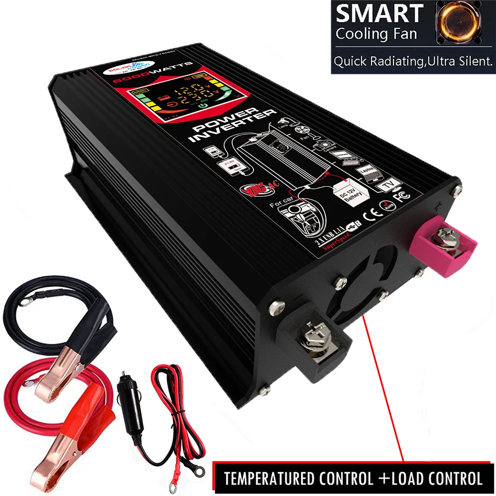 

Car Power Inverter Modified Sine Wave DC 12V to AC 220V/110V Transformer Converter Car Charger Converter Adapter 6000W