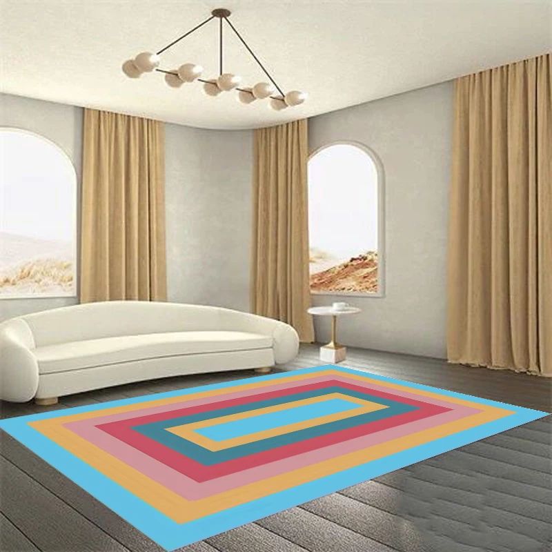 

Girl Ins Style Gradient Color Bedroom Bedside Carpet Living Room Sofa Coffee Table Rug Room Decoration Office Large Area Carpets