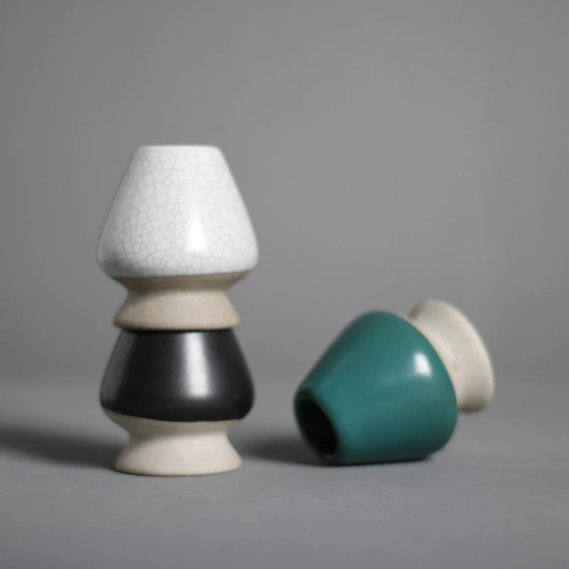 4 Piece Matcha Green Tea Chasen Holders Stand Bowl Powder Holder Ceramics Ceremony Accessories Teaware