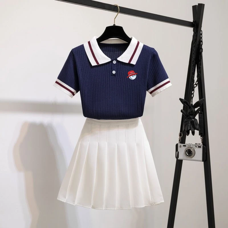 

2023 Anew Golf Top Knitted Suit Women's Golf Wear Summer Malbon Golf Suits 2-piece Set Golf T-shirt Utaa Women Golf Clothing