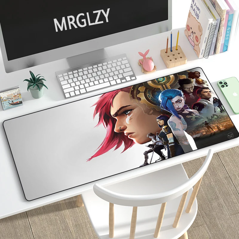 

Drop shipping Arcane JINX MousePad Large Desk Mat Gaming Mouse Pad League of Legends VI Rubber Keyboard Mousepad 40*90cm for LOL