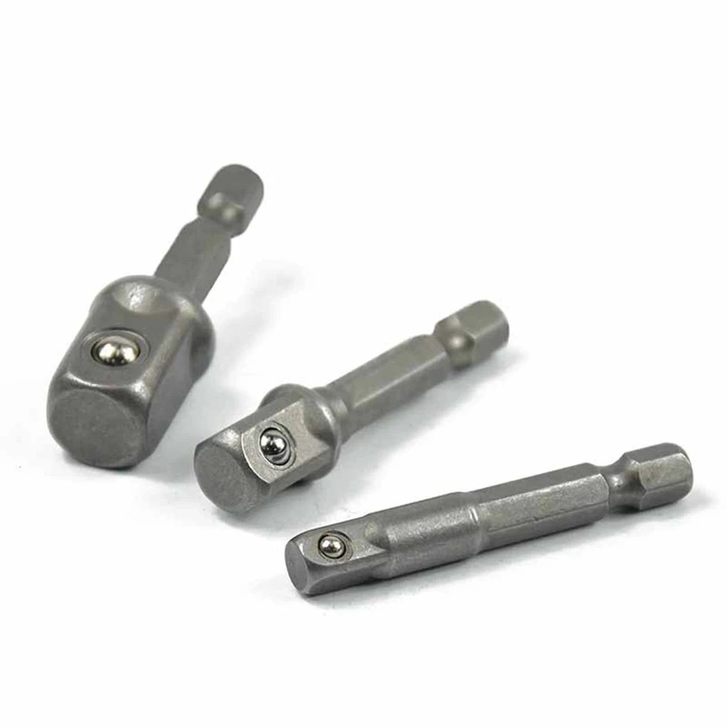 

New 3PCS Socket Bits Adapter Set 1/2 1/4 3/8 Inch Hex Drill Nut Driver Power Shank Connecting Rod Head