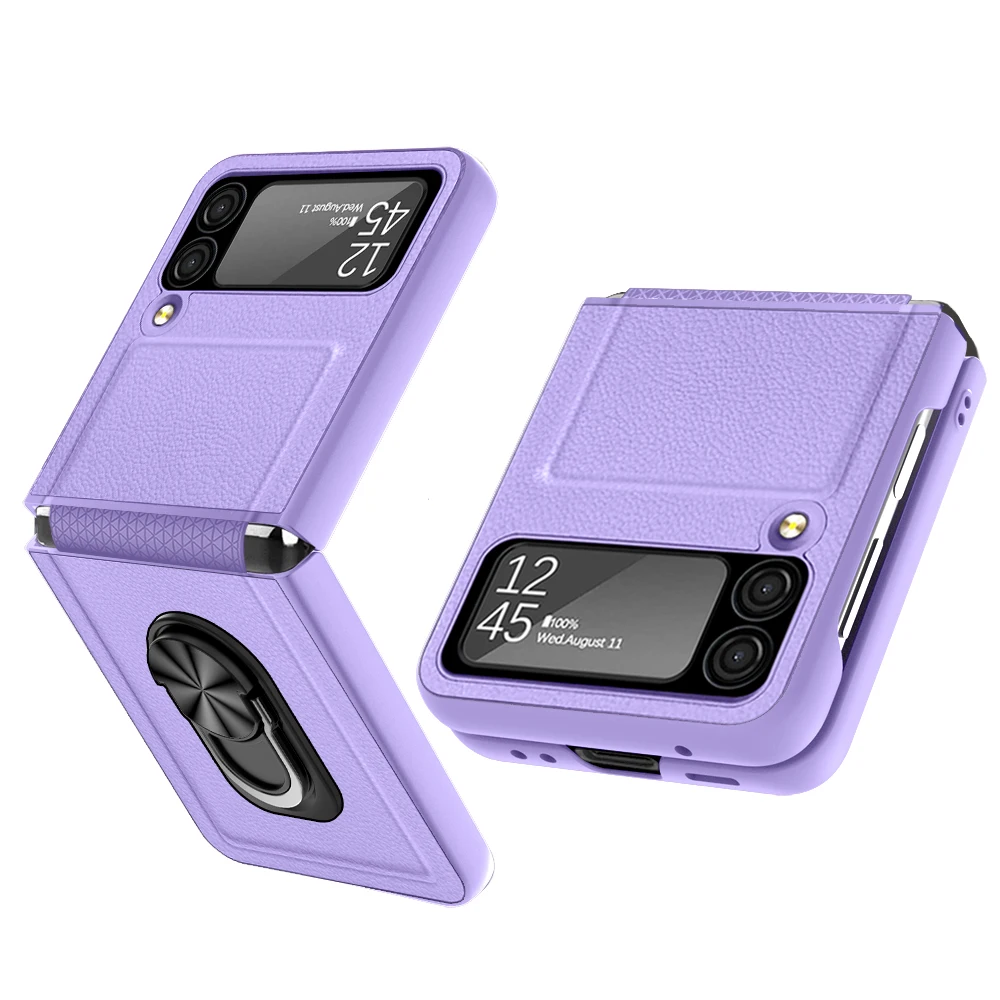 

Противоударный Матовый кожаный чехол-подставка для Samsung Galaxy Z Flip 3 5G Flip3 Противоскользящий чехол для сотового телефона Samsung Z Flip 3 Чехлы