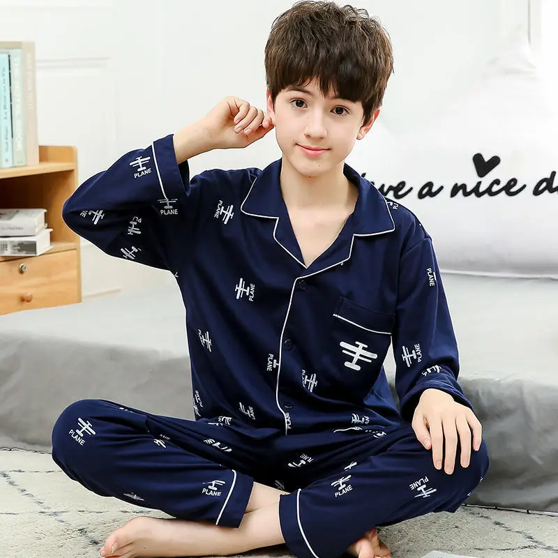 

Children's pajamas boy cotton spring, autumn, big children's home service, children, boys, pajamas, thin, long sleeve set