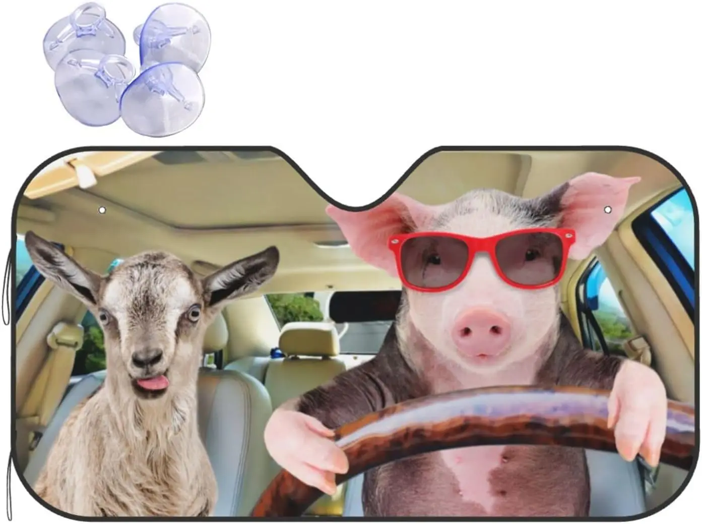 

Забавный козий свинья узор автомобиля солнцезащитный козырек для переднего окна солнцезащитный козырек для большинства блоков седанов SUV УФ-лучи держать ваш автомобиль крутым
