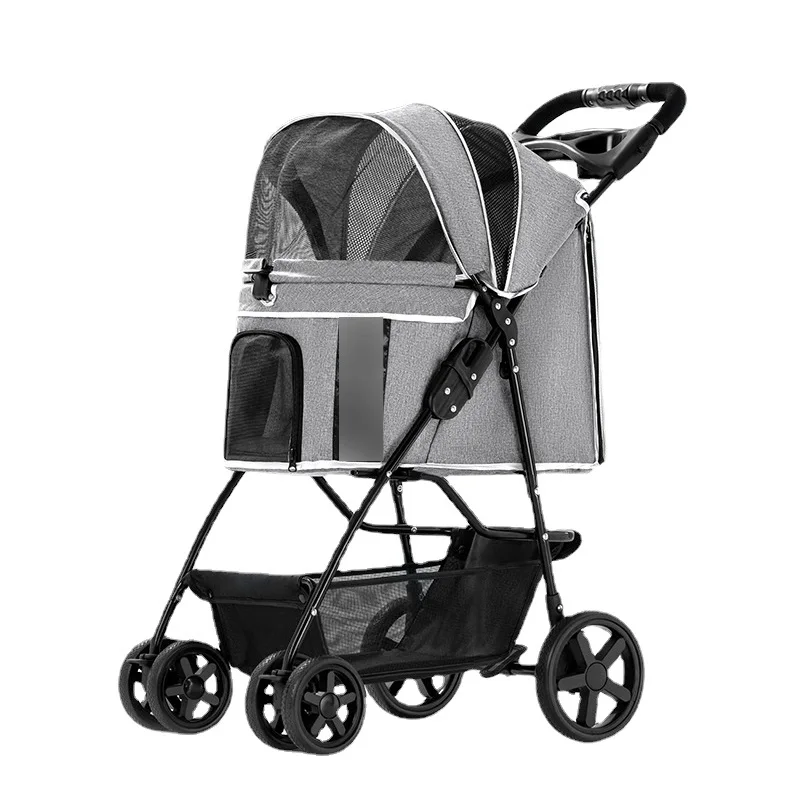

Dog Stroller for Small Dogs Load Beraing 20kg Portable Pet Stroller Foldable Pet Trolley with Universal Front Wheel
