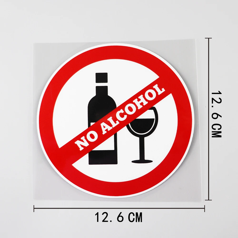 

Personality Customization No Alcohol Decal NO Drink Warning PVC Car Sticker 12.6CM×12.6CM
