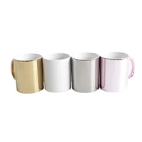 11oz white ceramic sublimation coffee mug blank pink golden diy coffee tea cup