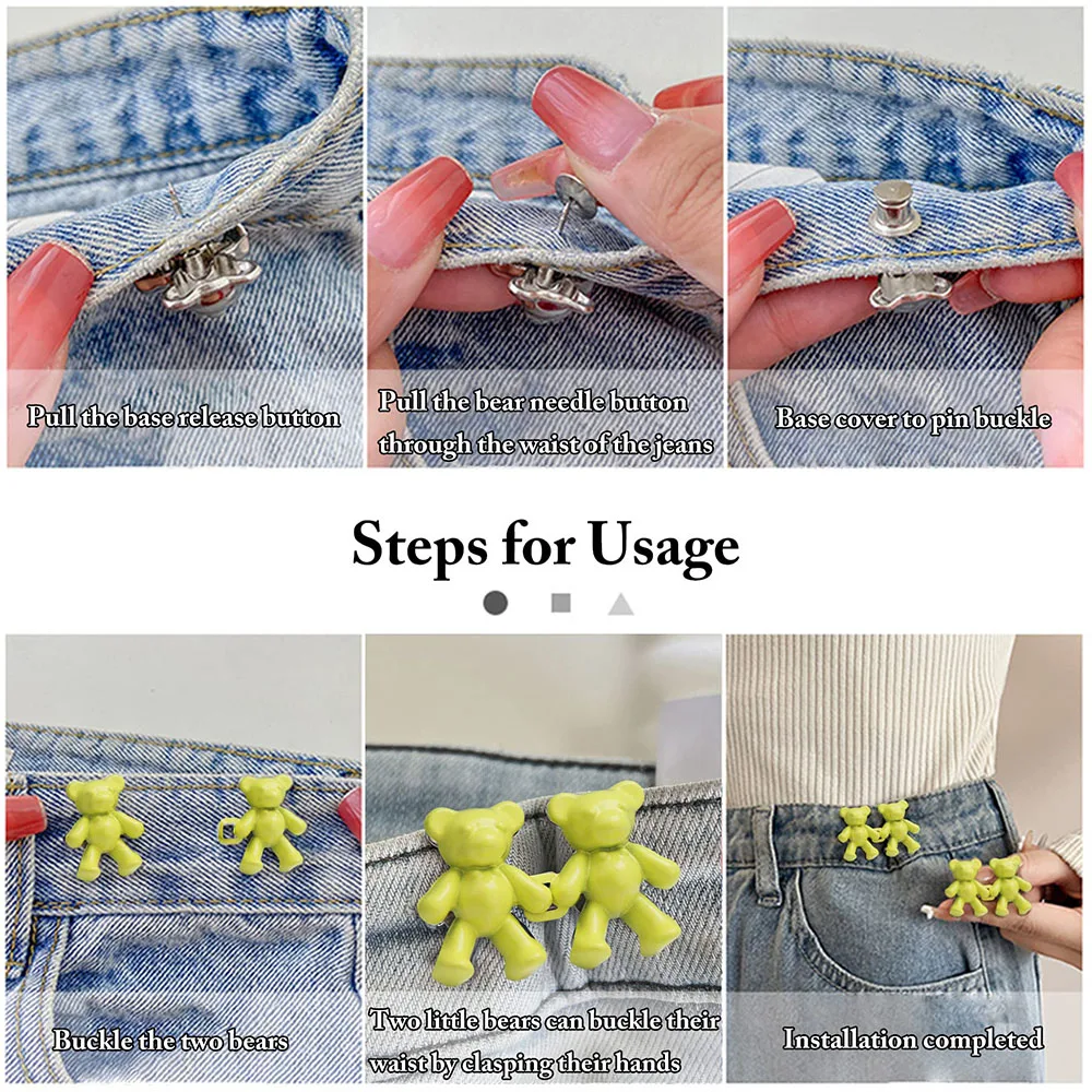 1 пара женские регулируемые джинсовые булавки для джинсов