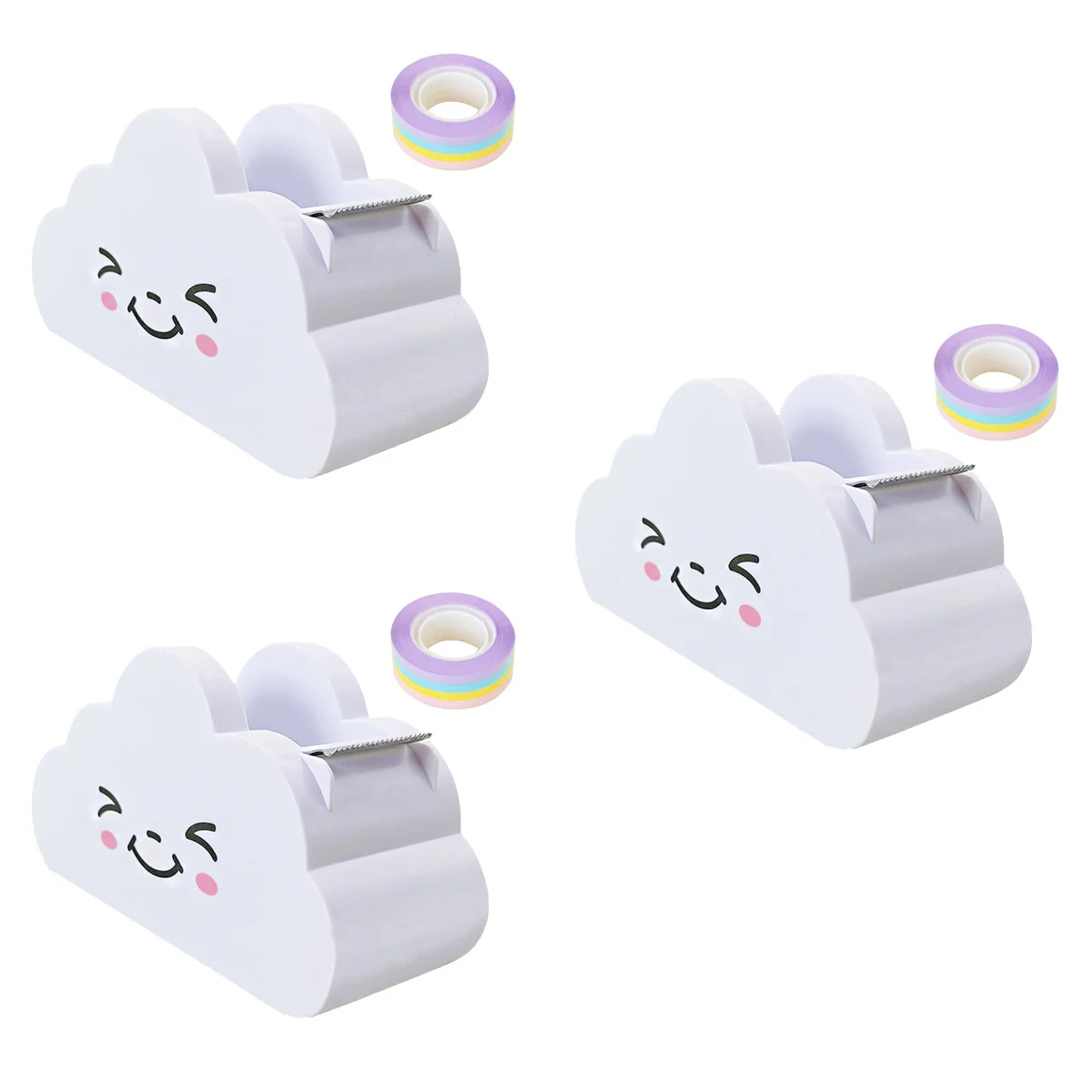 

Диспенсер для ленты, держатель радужной резки, Cutewashidesk облачный Настольный инструмент, Детские Мультяшные новинки, бумажные рулоны, школьны...