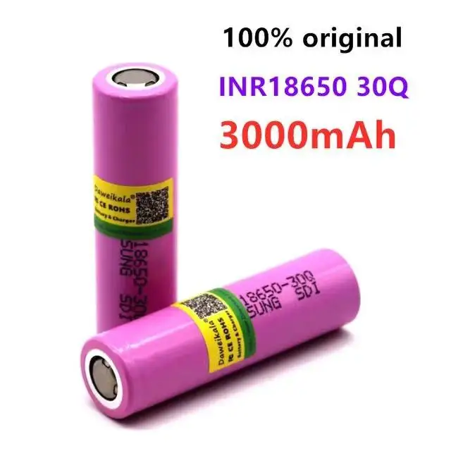 100% Оригинальный литий-ионный аккумулятор 3 7 в 3000 мАч для Samsung INR18650 30Q 15 А |