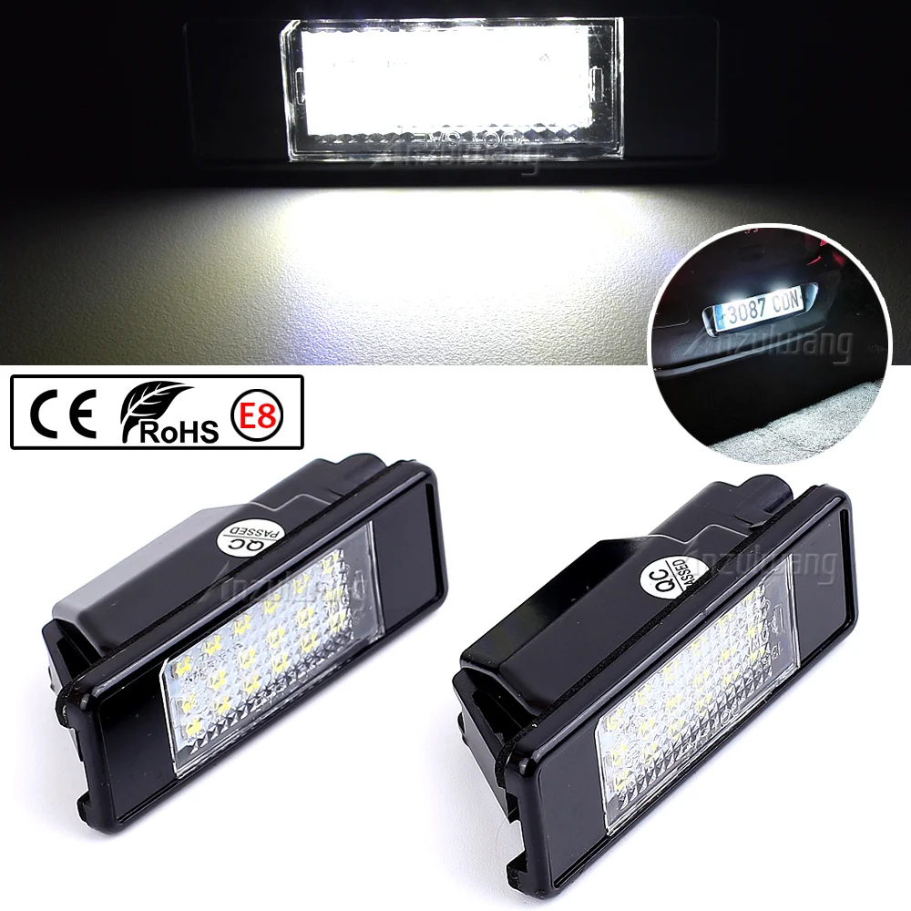 

2x 18 LED Car Rear SMD License Number Plate Light Lamp 6000K For Peugeot 106 207 307 308 406 407 508 For CITROEN C3 C4 C5 C6 C8