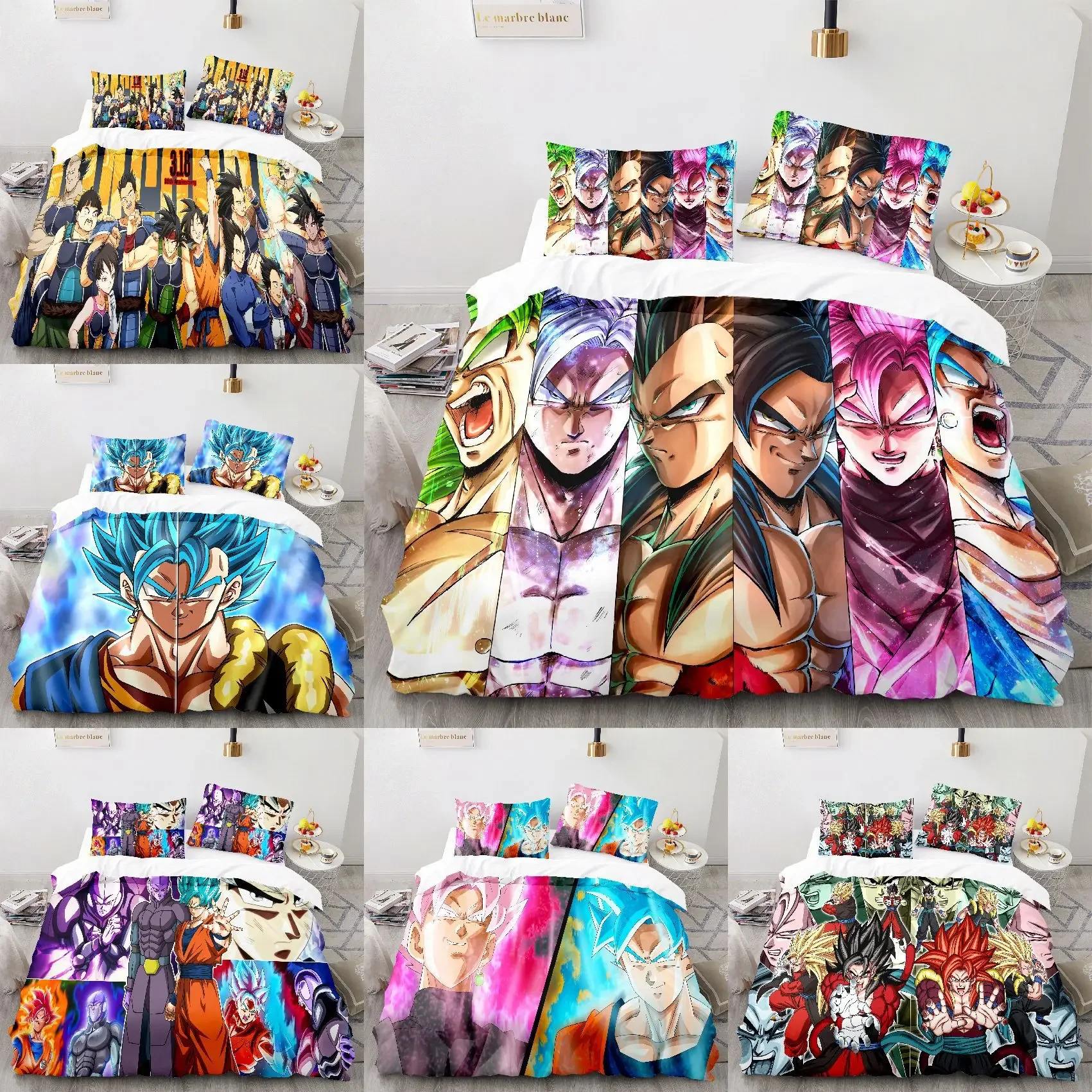 

3PC Dragon Ball Dragon Ball 3D Printed Dragon Ball Super Quilt Cover Cosplay Two-dimensional Bag/supplies Anime Peripherals