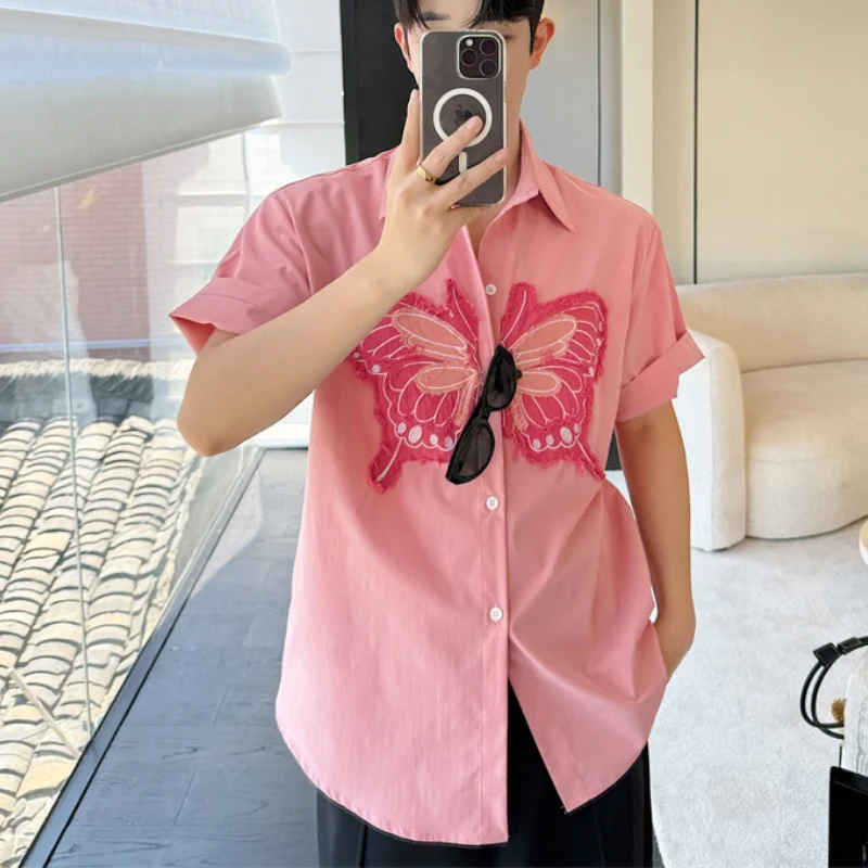 Рубашки в нишевом стиле для мужчин джинсовая индивидуализированная Женская