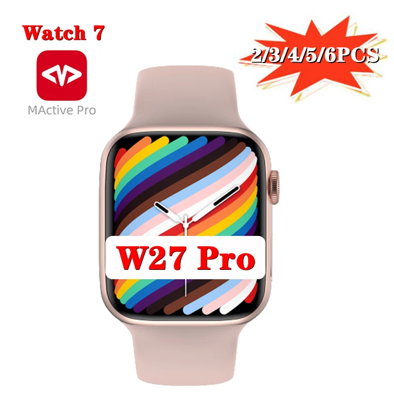 Best Reloj inteligente W27 PRO 2 3 4 5 6 piezas para hombre y mujer, resistente al agua, NFC, IP68, carga inalámbrica, Siri Series7, PK iwo15