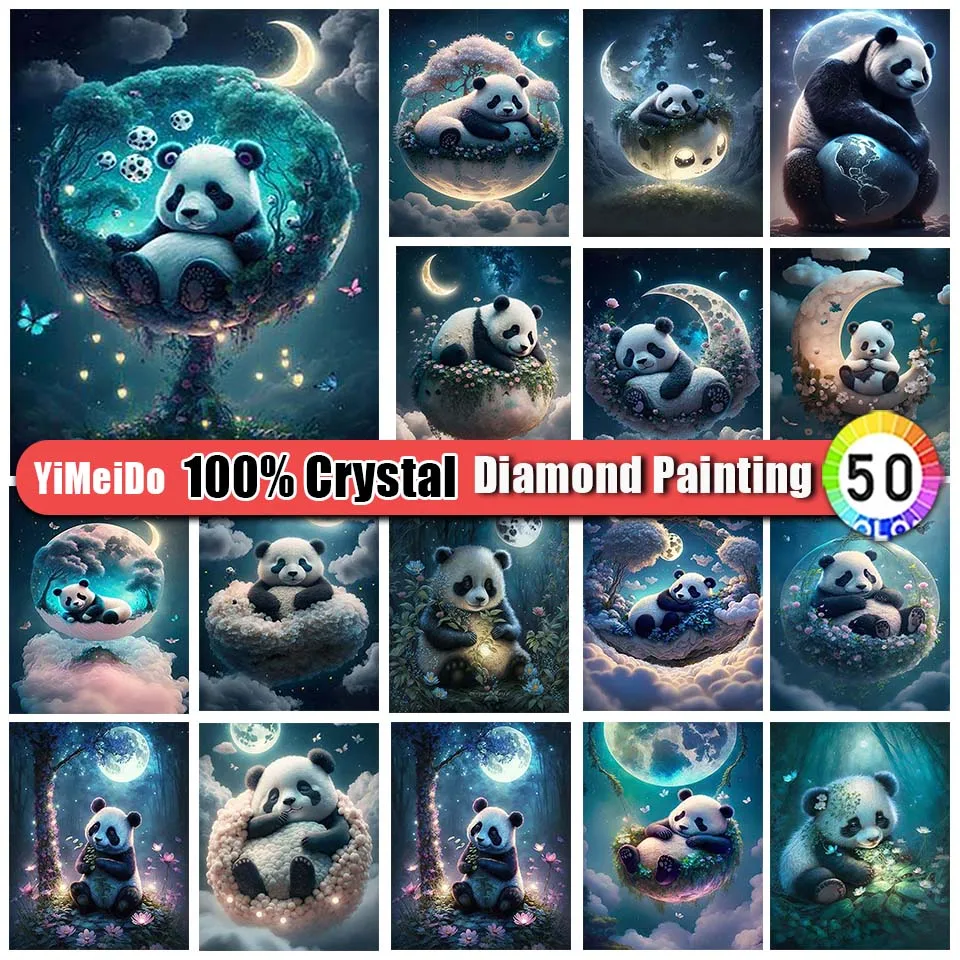 

YiMeiDo 100% Алмазная мозаика, мультяшное искусство, панда 5d, сделай сам, сумка на молнии, алмазная живопись, животное, вышивка, картина