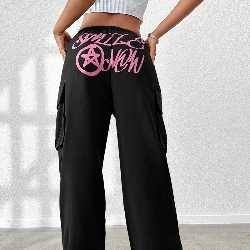 Ранняя осень 2024 панк Американский буквенный принт Спайс спортивные брюки для