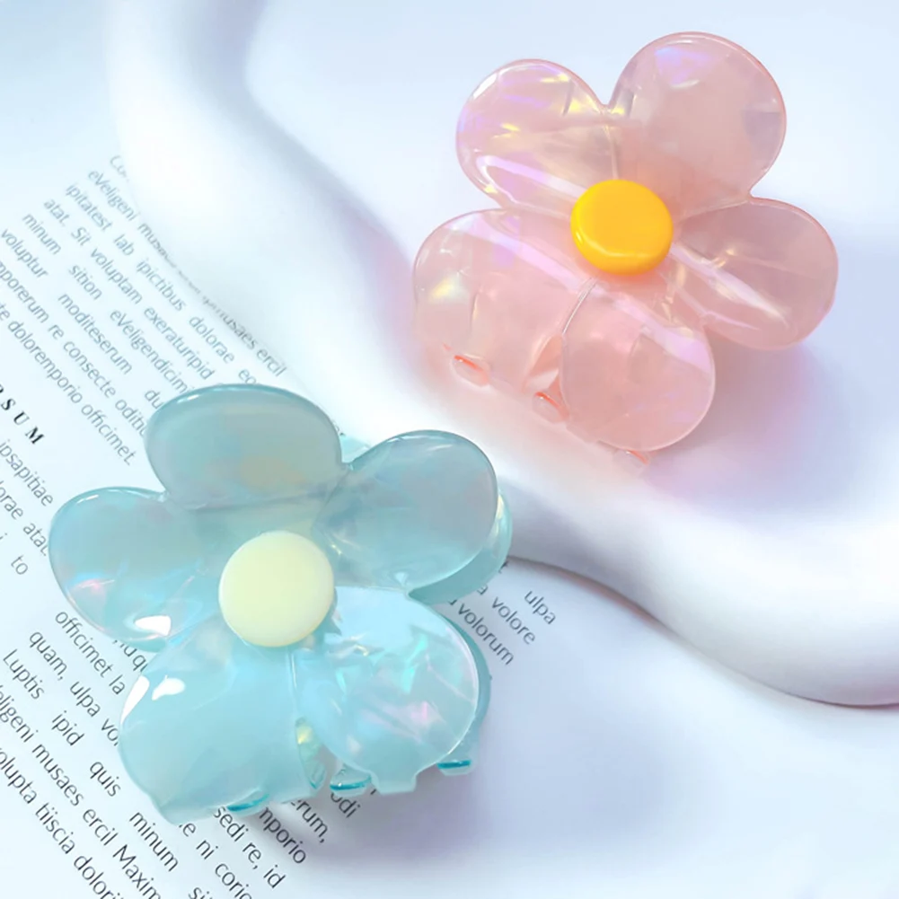 

Colorful Acetate Flower Geometric Grab Clip Fashion Temperament Back Head Dish Hair Shark Clip Hair Accessories Women