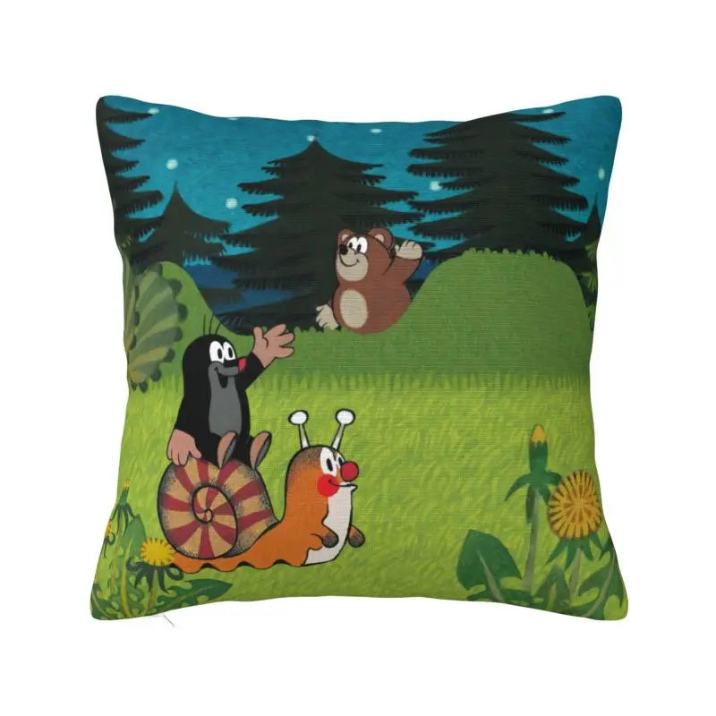 Cute Cartoon Krtek Mole Pillow Case 45x45cm for Living Room Little Maulwurf Modern Cushion Cover Square Pillowcase