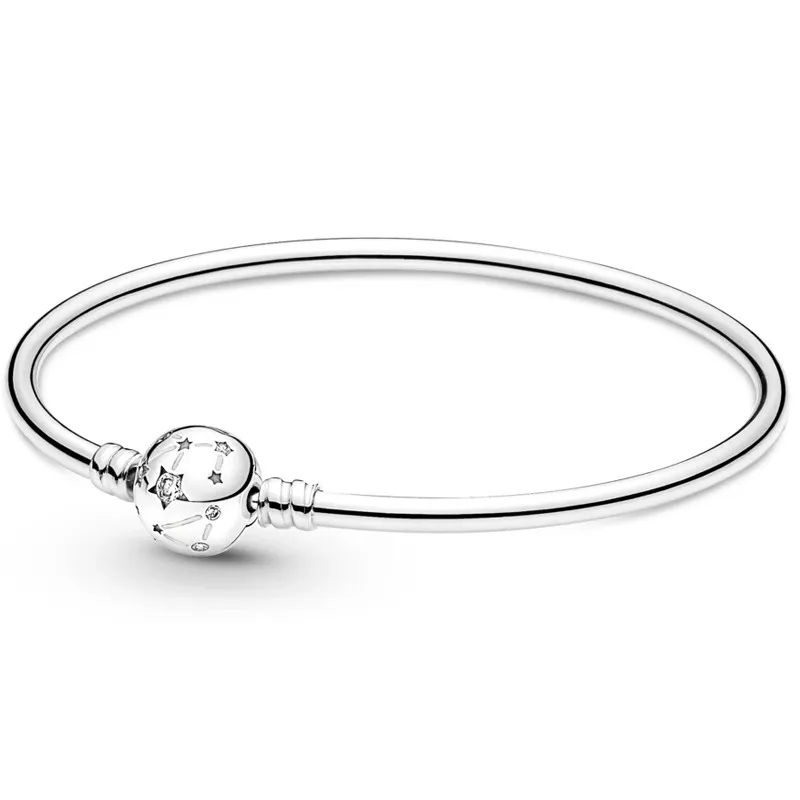 

Original Moments Stars & Galaxy Snake Chain Bracelet Bangle Fit Women 925 Sterling Silver Bead Charm Fashion Jewelry