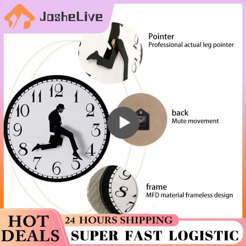 Silly Walks Clock Punch-free Art Decorations Funny Walking Silent Clock DIY Comedy Novelty Wall Watch Home Office Decor Tools