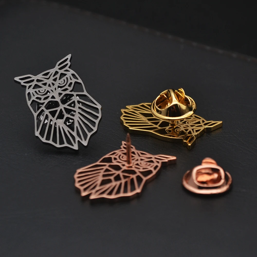 Мужская брошь в форме совы из нержавеющей стали