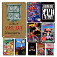 retro classic game poster metal plate tin sign vintage gamer room art sticker decor plaque personalized man cave home decoration