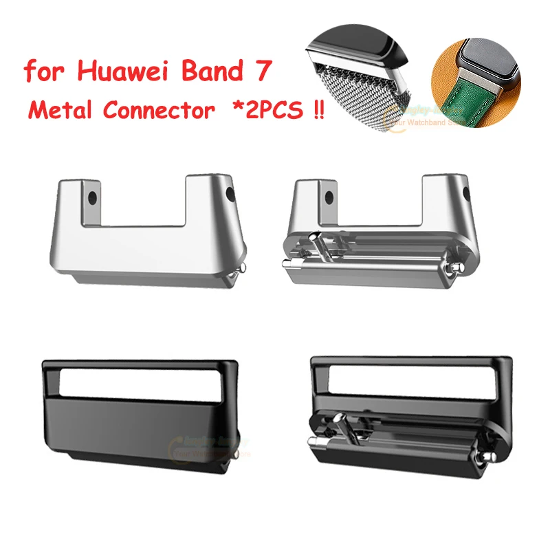 

Соединитель для браслета Huawei Band 7, металлический силиконовый переходник из нержавеющей стали для смарт-часов, 16 мм, 2 шт.