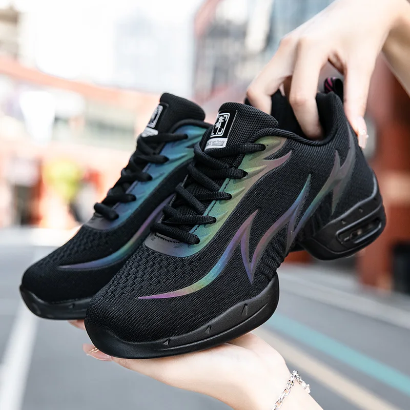 Sneakers Dance Shoes For Women Flying Woven Mesh Comfortable Modern Jazz Dancing Shoes 35-41 Girls Ladies Outdoor Sports Shoes