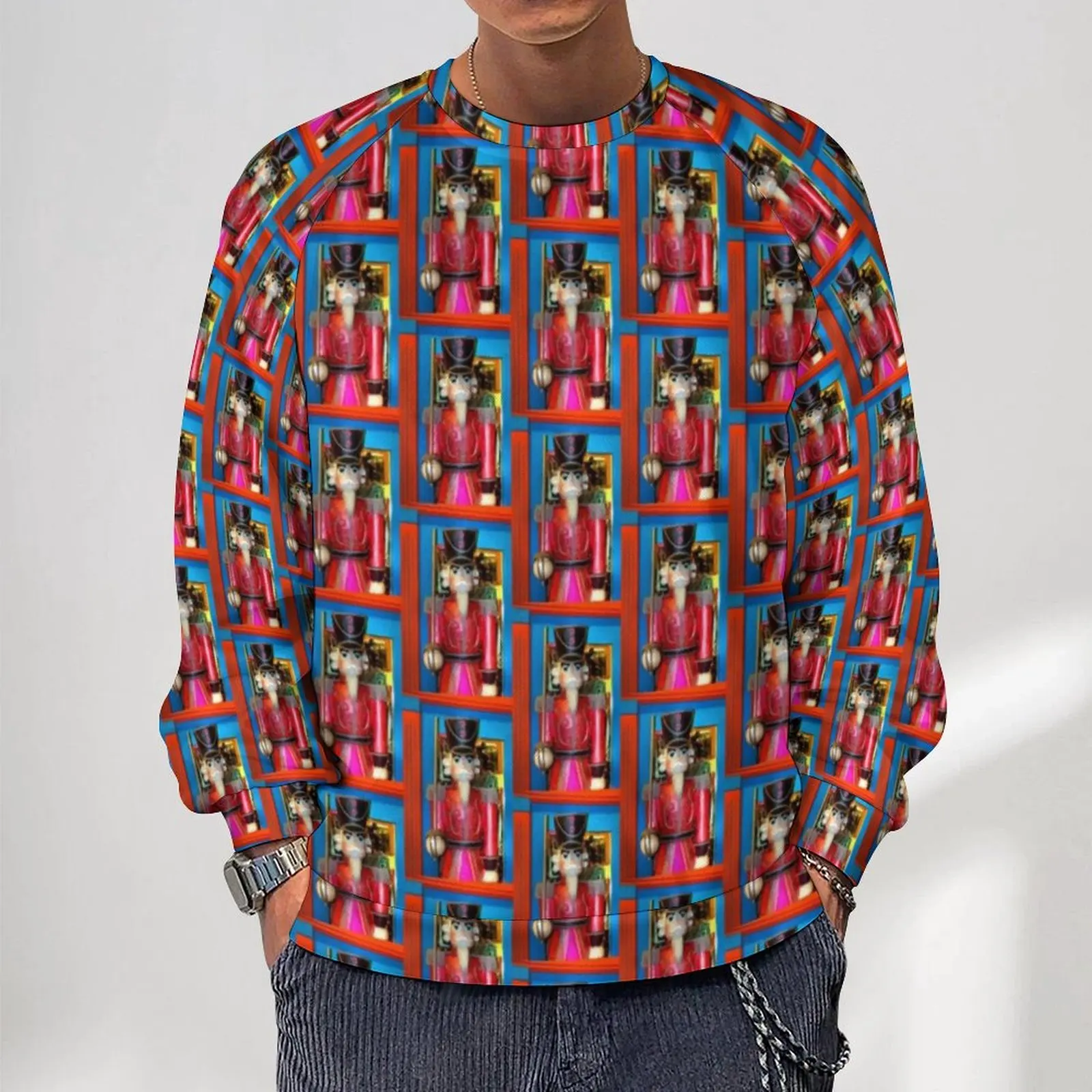 

Christmas Nutcracker Casual Sweatshirts Cartoon Print Y2k Cute O Neck Hoodies Winter Long Sleeve Streetwear Oversized Hoodie