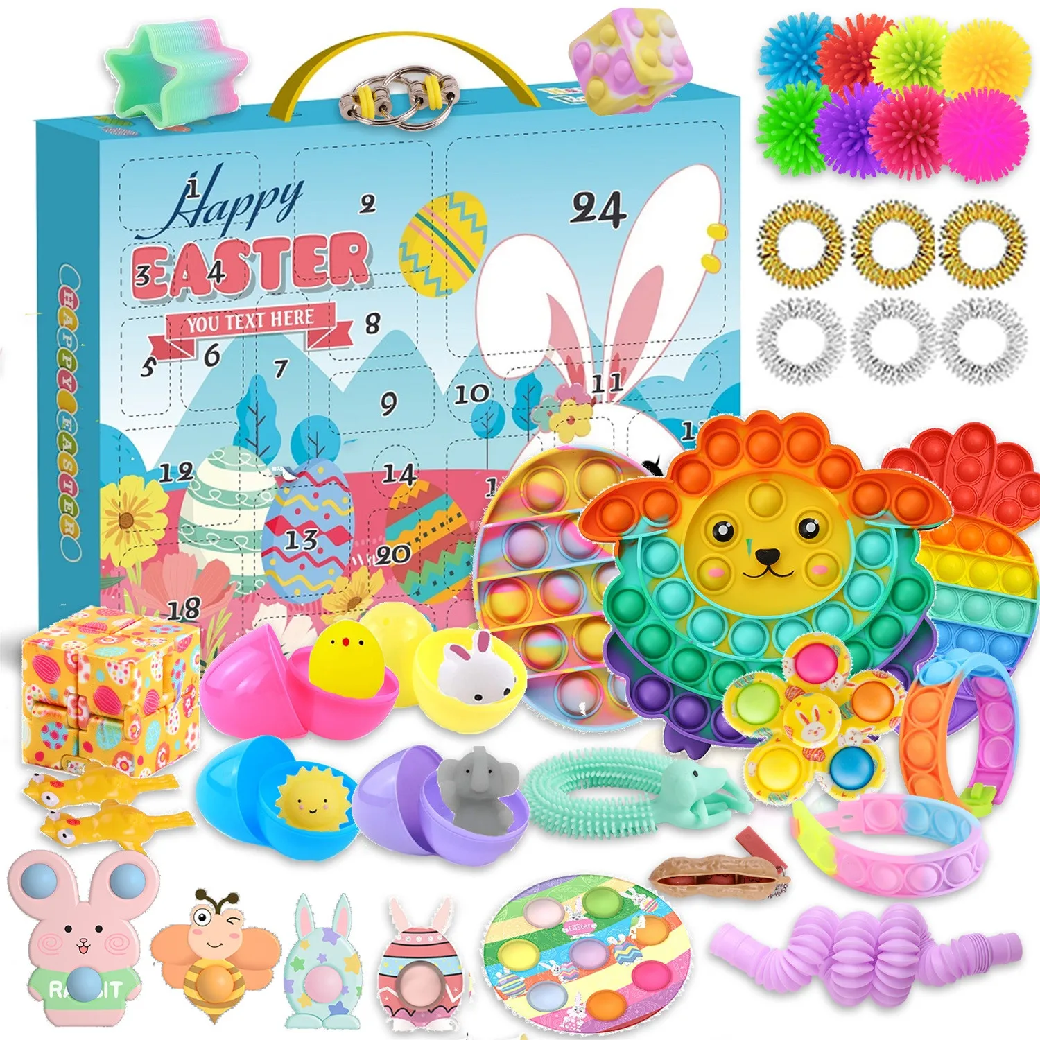 

2022 Child Toys 24 Days Christmas Advent Calendar Pack Anti Stress Toys Kit Stress Relief Child Toy Blind Box Kids Easter Gift