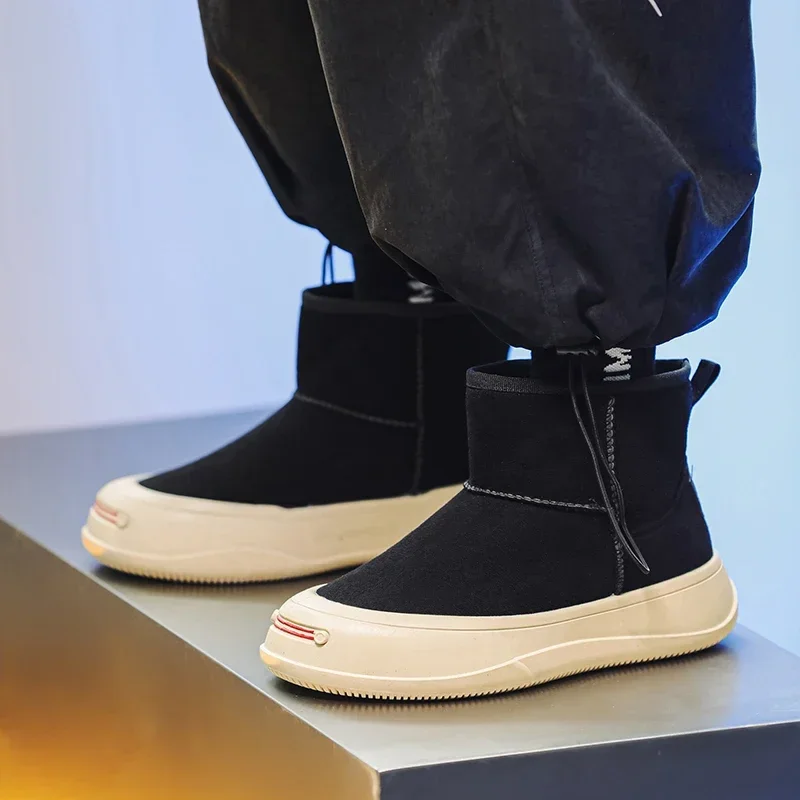 Мужские зимние ботинки с высоким берцем в британском стиле и модные хлопковые