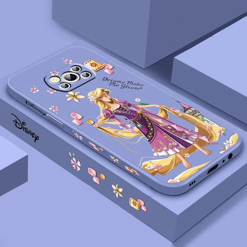

Girl Disney Tangled Rapunzel Liquid Left Rope For Xiaomi Mi Poco X5 X4 X3 M6 M5 M5S M4 M3 F5 F4 F3 C55 C40 Pro 5G Phone Case