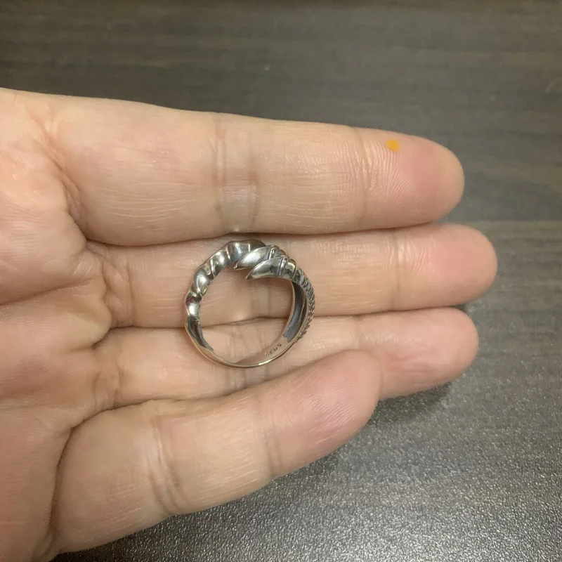 Unibabe 925 пробы Серебряное кольцо с когтями дракона S925 персонализированное Ретро