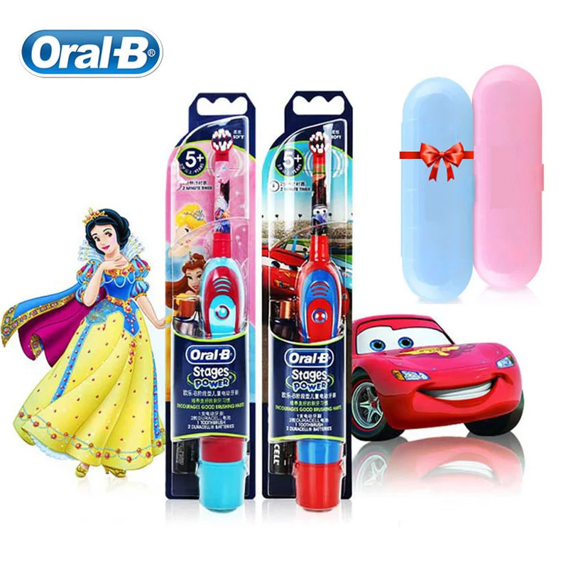 Электрическая зубная щетка Oral B для детей умный таймер на 2 минуты питание от