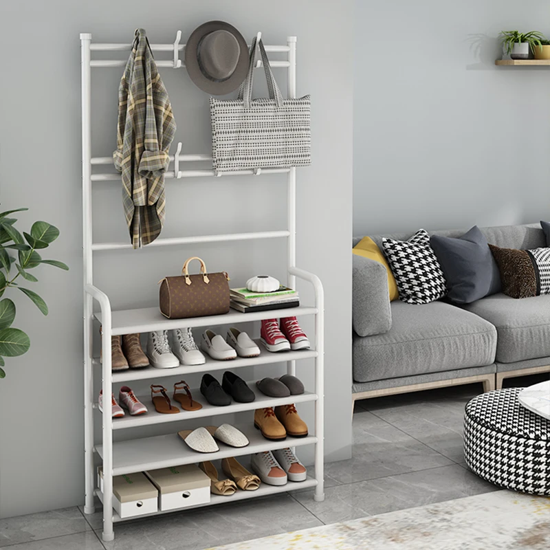 

Industrial Design Coat Racks Standing Clothing Storage Modern Entrance Shoe Shelves Bedroom Floor Percheros Furniture OA50CR