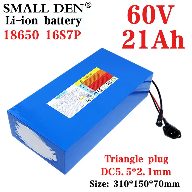 

60V 21Ah 16S7P 18650 Rechargeable Lithium Battery Pack 67.2V High Power Electric Bike Scooter Motorcycle Battery+2A 3A5A Charger