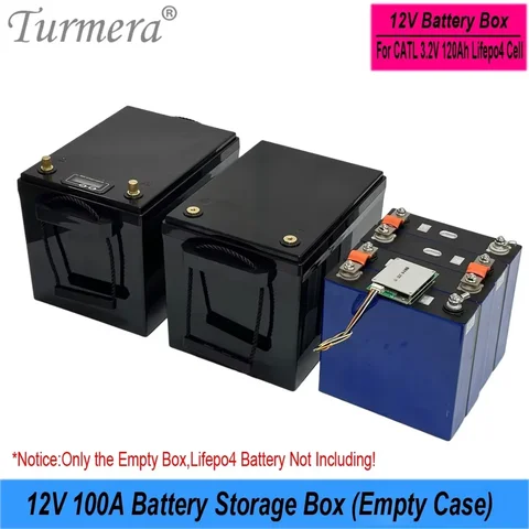 Turmera 12V 100A Пустой аккумуляторный блок Diy Kits Busbar 12,8V 100A BMS для 4S CATL 3,2V 120Ah Lifepo4 Батарея Замена свинцово-кислотного использования