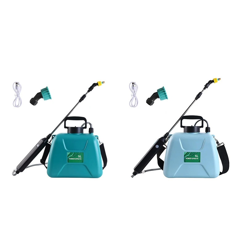 Powered Sprayer 5L Lawn Sprayer Weed Sprayer With 2 Spray Nozzles Telescopic Wand And Adjustable Shoulder Strap