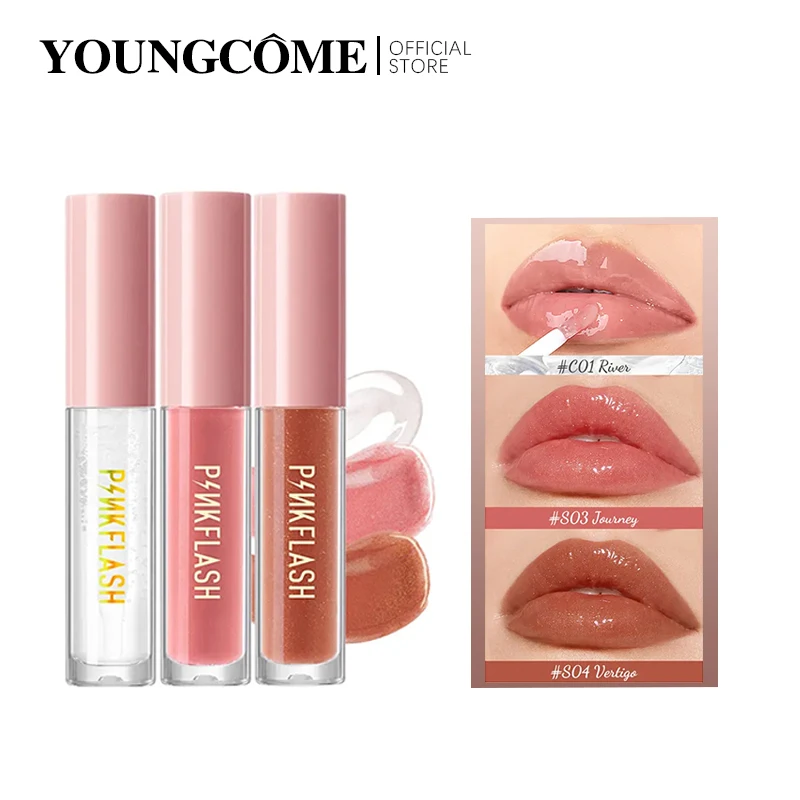 

PINKFLASH 11 Colors Lip Gloss Mirror Liquid Lipstick Shiny Shiny Plump Waterproof Long Lasting Lip Glos Women Cosmetics Lip Care