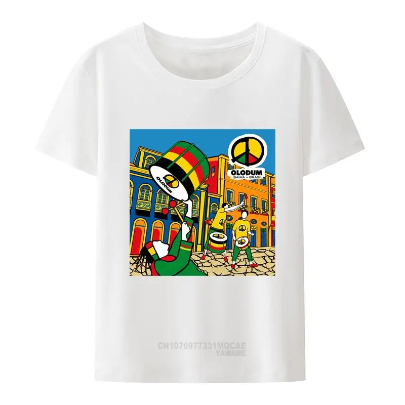Футболка в бразильском стиле с классическим принтом Carnival OLODUM Y2K, летние креативные Топы с коротким рукавом, удобные уличные футболки