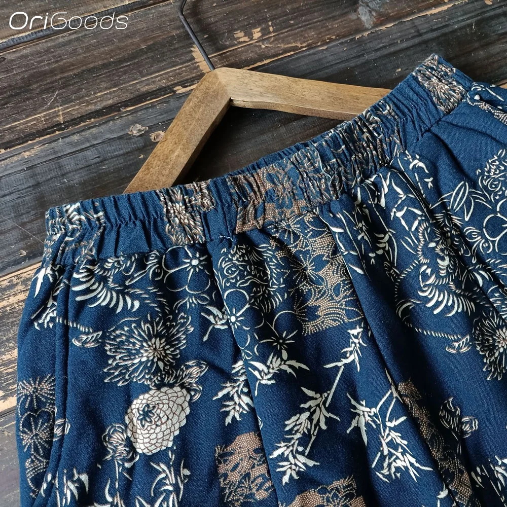 OriGoods Брюки Женские хлопчатобумажные теплые зимние брюки эластичная талия