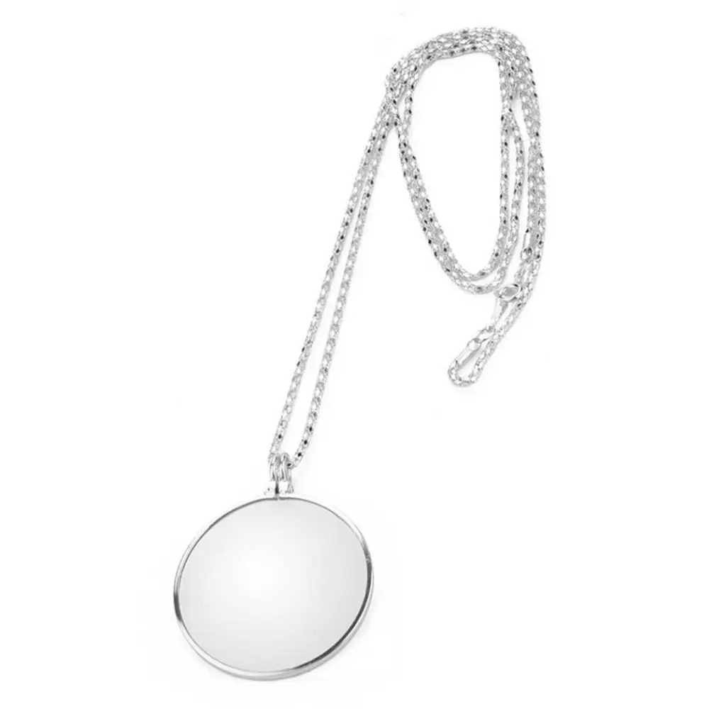 

5x подвеска-лупа, подарок с цепочкой, портативный монокль, удобный подвесной орнамент, ожерелье, увеличительное стекло для чтения газет