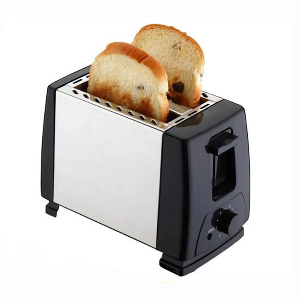 

Household Breakfast Maker Stainless Steel Toaster Oven Baking Cooking 2 Slices Automatic Fast Heat Bread Toaster For Breakfast