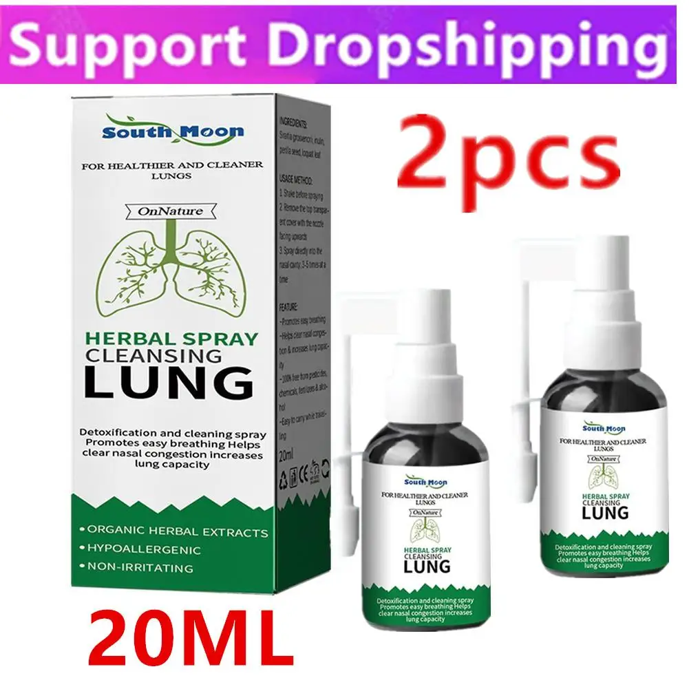 

2Pcs Nature Organic-Herbs Lung Cleansing & Throat Relief Mouth Spray Anti Snoring Solution Stop Snore Relief Spray Nose 20ml